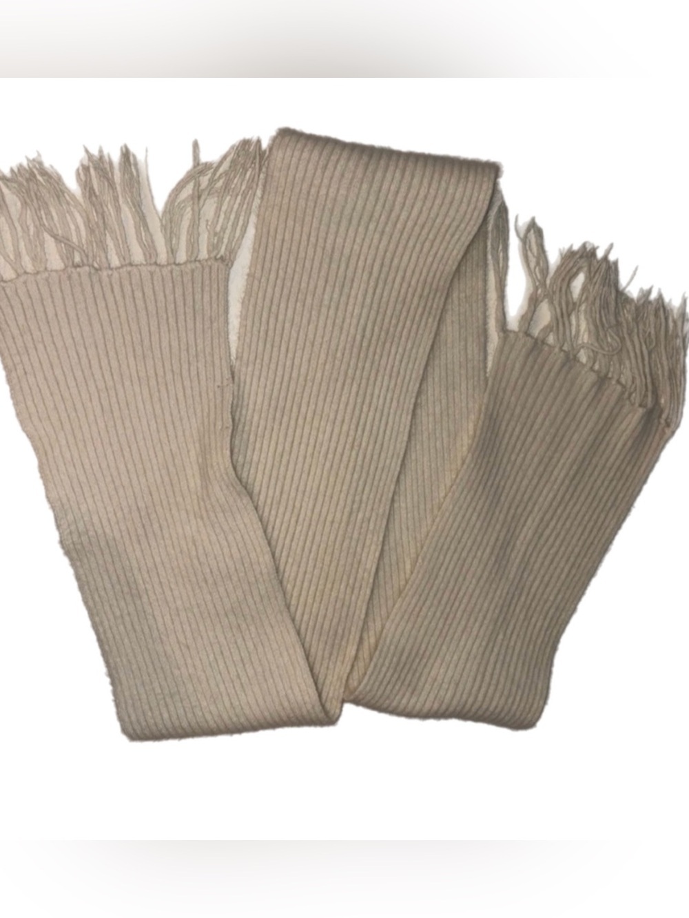 Cream Ribbed Knit Scarf - Very Soft
